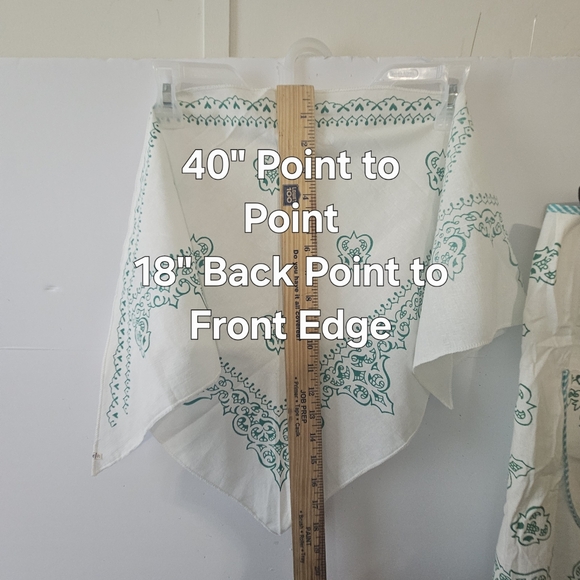 VTG Cotton Kitchen Apron & Bandana Set Blue Green Teal Swirled Design Pattern. - Picture 10 of 16